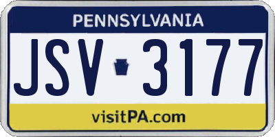 PA license plate JSV3177