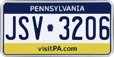 PA license plate JSV3206