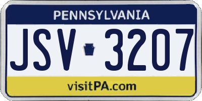 PA license plate JSV3207