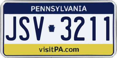 PA license plate JSV3211