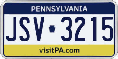 PA license plate JSV3215
