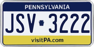 PA license plate JSV3222