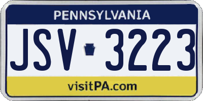 PA license plate JSV3223