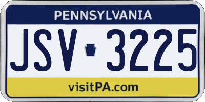 PA license plate JSV3225