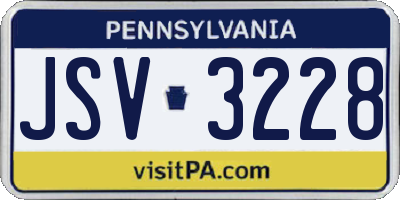 PA license plate JSV3228