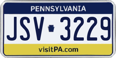 PA license plate JSV3229