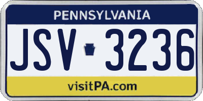 PA license plate JSV3236