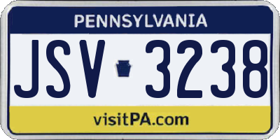 PA license plate JSV3238