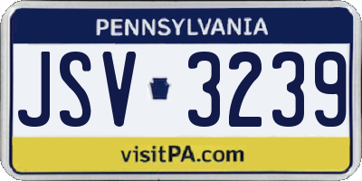 PA license plate JSV3239