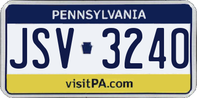 PA license plate JSV3240