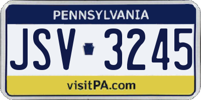 PA license plate JSV3245