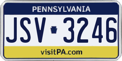 PA license plate JSV3246