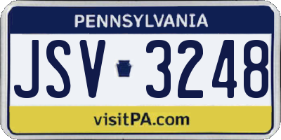 PA license plate JSV3248