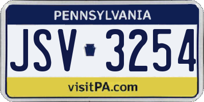 PA license plate JSV3254