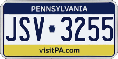 PA license plate JSV3255