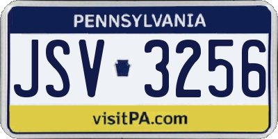 PA license plate JSV3256