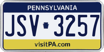 PA license plate JSV3257