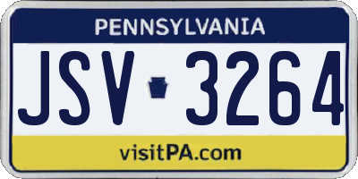 PA license plate JSV3264