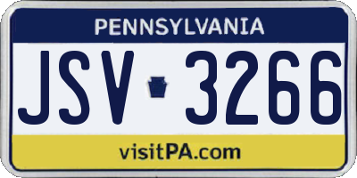 PA license plate JSV3266