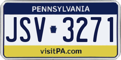 PA license plate JSV3271