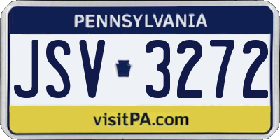 PA license plate JSV3272