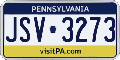 PA license plate JSV3273