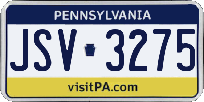PA license plate JSV3275
