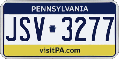 PA license plate JSV3277