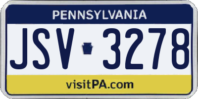 PA license plate JSV3278