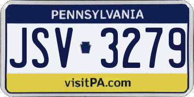 PA license plate JSV3279