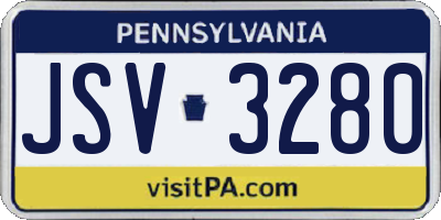 PA license plate JSV3280