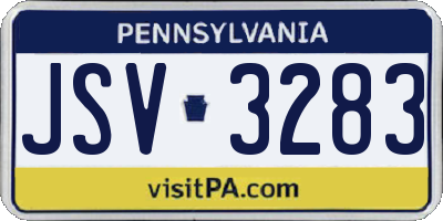 PA license plate JSV3283