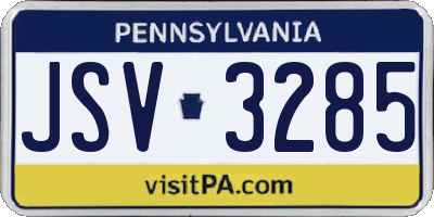 PA license plate JSV3285
