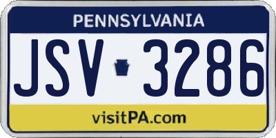 PA license plate JSV3286