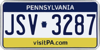 PA license plate JSV3287