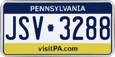 PA license plate JSV3288