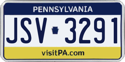 PA license plate JSV3291