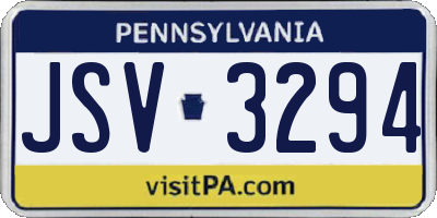 PA license plate JSV3294