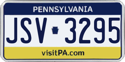 PA license plate JSV3295