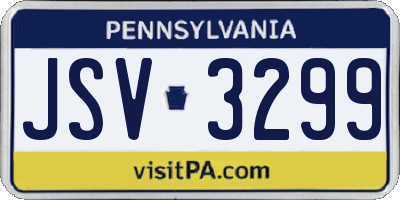 PA license plate JSV3299