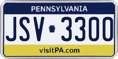 PA license plate JSV3300