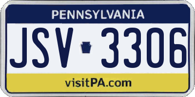 PA license plate JSV3306