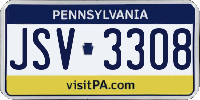 PA license plate JSV3308