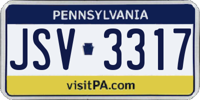 PA license plate JSV3317