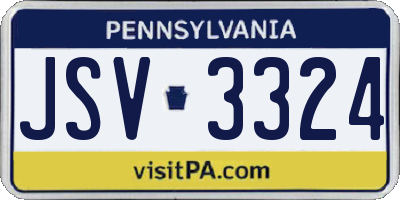 PA license plate JSV3324