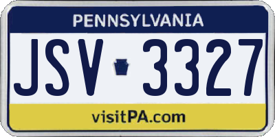 PA license plate JSV3327