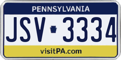 PA license plate JSV3334