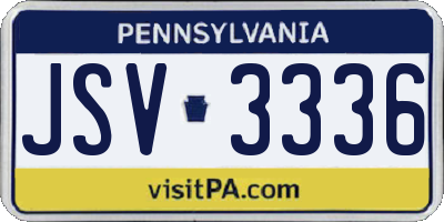 PA license plate JSV3336