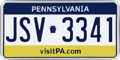 PA license plate JSV3341