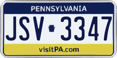 PA license plate JSV3347